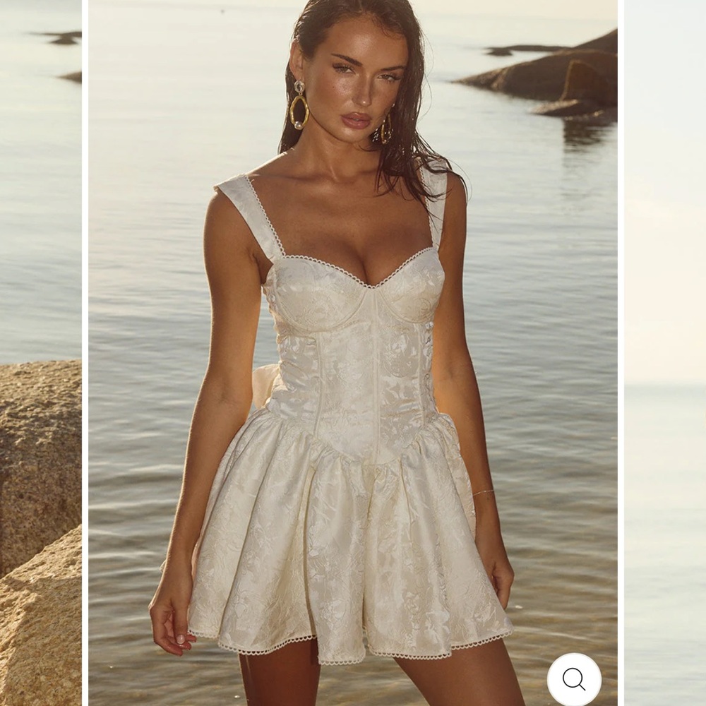 Chic Cream Lace Mini Dress - Picture 5 of 7